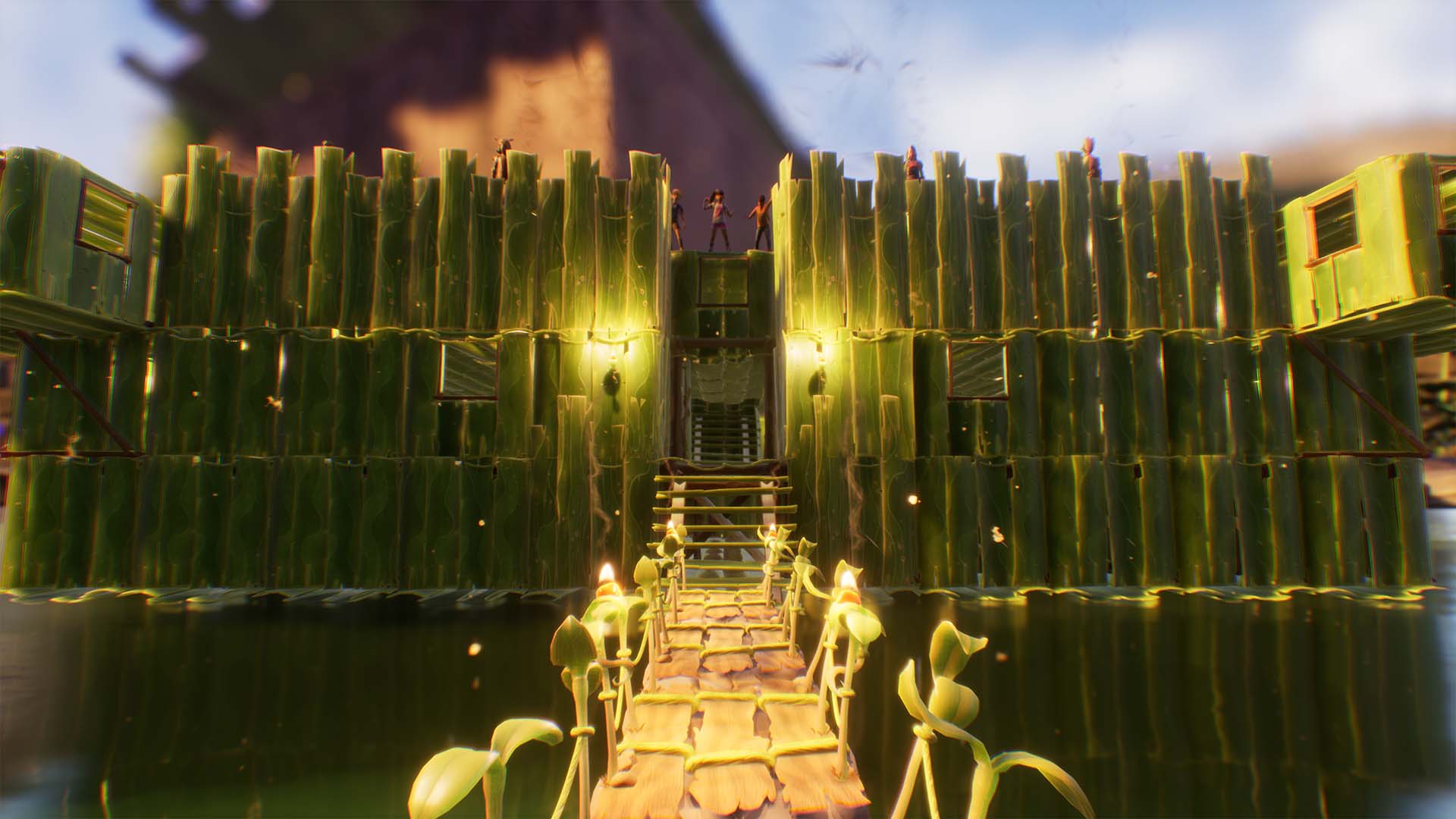 A large fortress made of grass