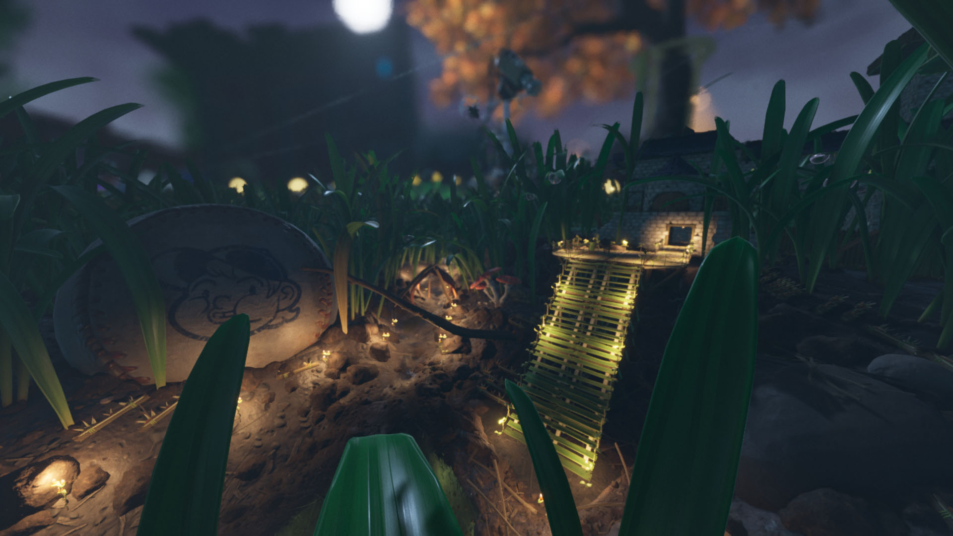 Base built in the Grasslands at night