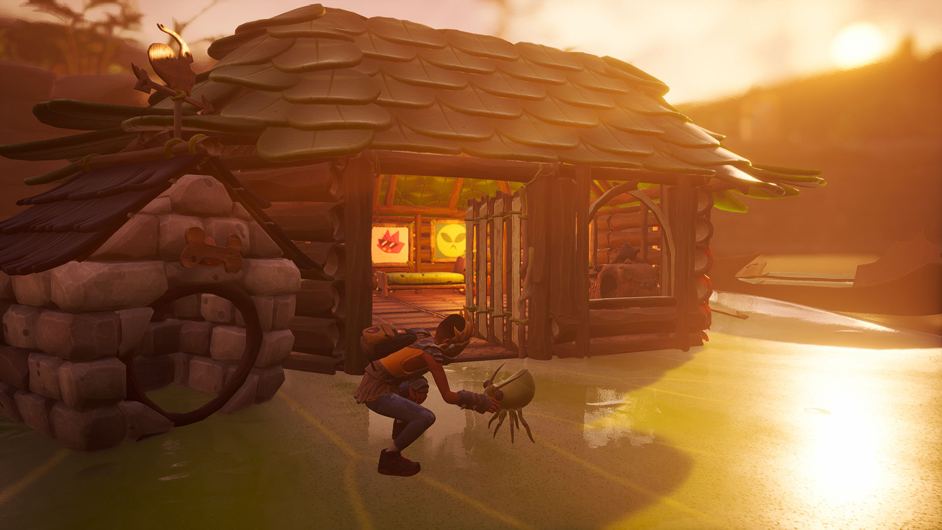 Small base with pet house on the side