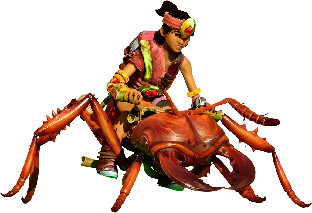Ally 'Hoops' Nguyen riding an ant buggie