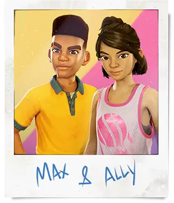 Polaroid of Maxwell 'Max' Smalls and Ally 'Hoops' Nguyen